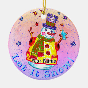 Stern Schneemann Keramik Ornament