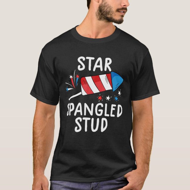 Stern Spangled Stud T Funny 4. Juli s für Kinder T-Shirt (Vorderseite)