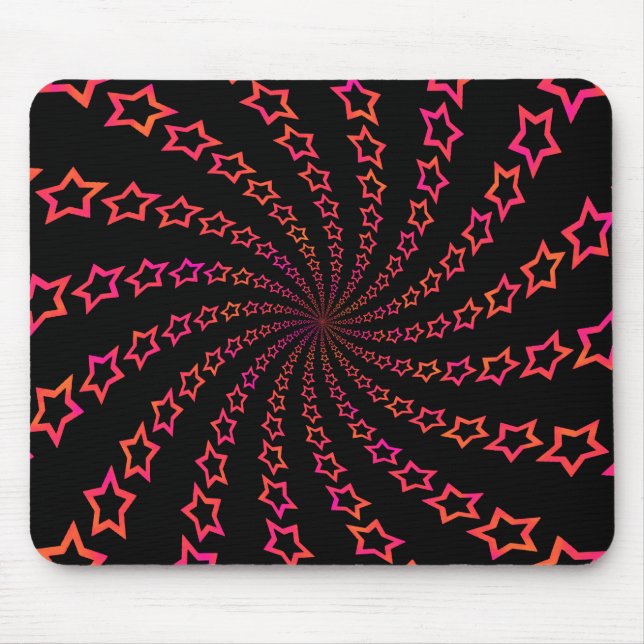 Stern-Spirale: Orange u. Rosa: Kundenspezifisches Mousepad (Vorne)