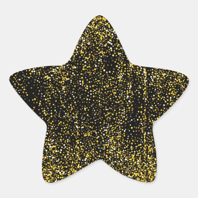 Stern Sticker Gold Glitter (Vorderseite)