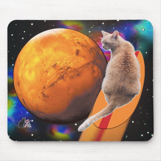 Stern-Surfer-Katze Chili Pepper Mousepad (Vorne)