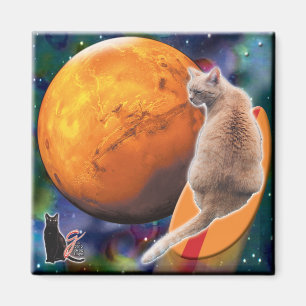 Stern-Surfer-Katze Chili-Pfeffer-Magnet Magnet