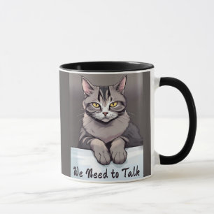 Stern Tabby Cat verlangt einen ernsthaften Vortrag Tasse