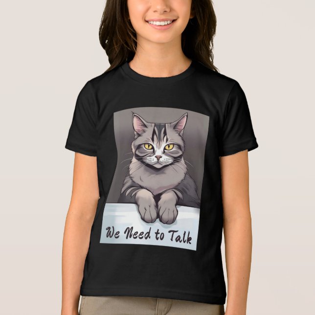 Stern Tabby Cat verlangt einen ernsthaften Vortrag Tri-Blend Shirt (Vorderseite)