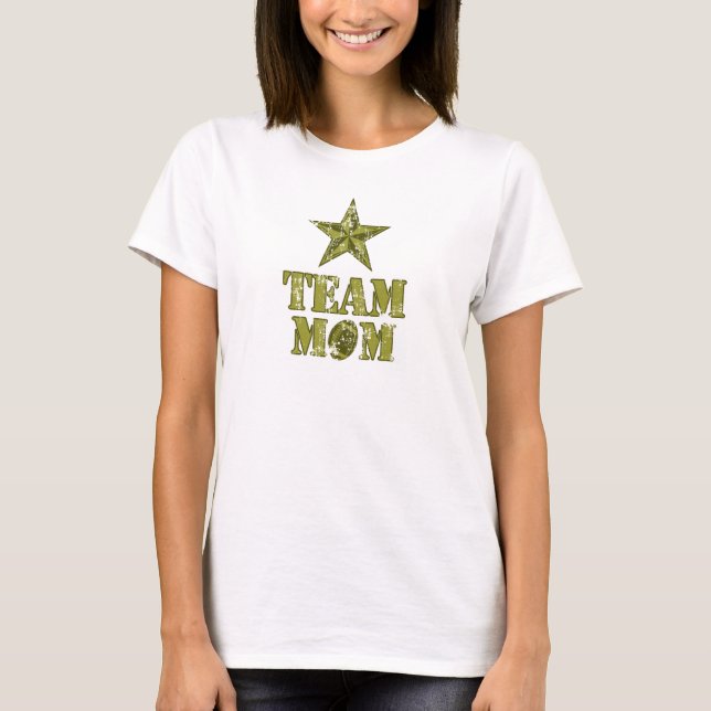 Stern Team-Mama-Fußball-Generals T-Shirt (Vorderseite)
