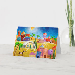 Stern über Bethlehemweihnachtskarte Feiertagskarte