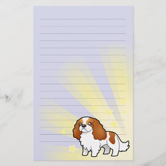 Stern-unbekümmerter Königcharles Spaniel Briefpapier (Vorderseite)