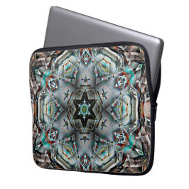 Stern und Hexagon Kaleidoskop mit leichter Textur Laptopschutzhülle