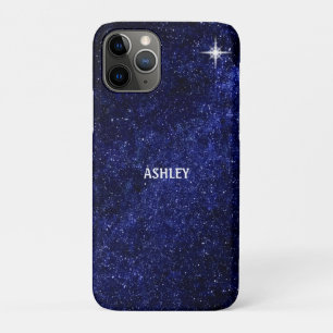 Stern und Kalligrafie auf navyblauer Milchstraßen- Case-Mate iPhone Hülle