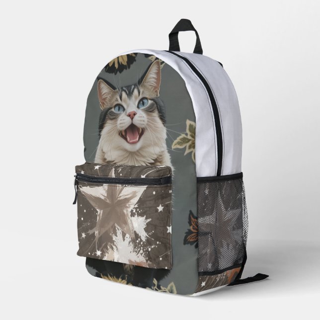 Stern- und Katzenfutter Bedruckter Rucksack (Rückseitige Ecke Rechts)