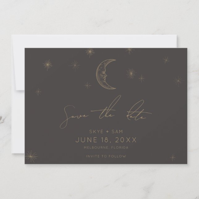 Stern und Mond Himmels-Save-the-Date Save The Date (Vorderseite)