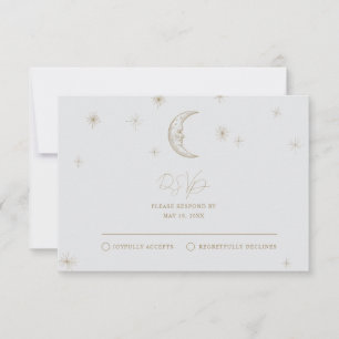 Stern und Mond Himmlische Hochzeits-Antwortkarte RSVP Karte
