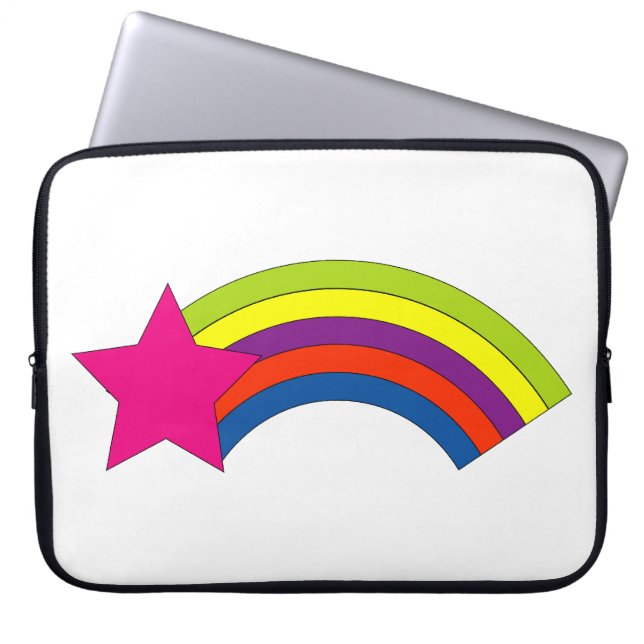 Stern und Regenbogen Laptopschutzhülle (Vorderseite)