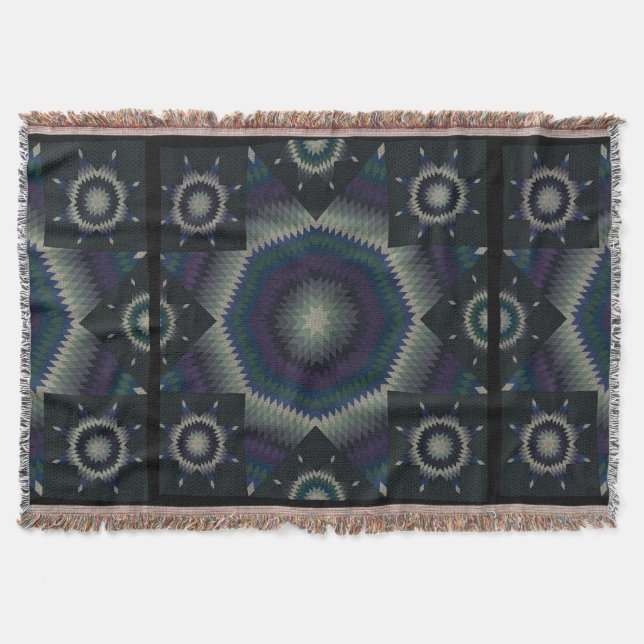 Stern von Bethlehem Quilt Mitternacht Decke (Vorderseite)