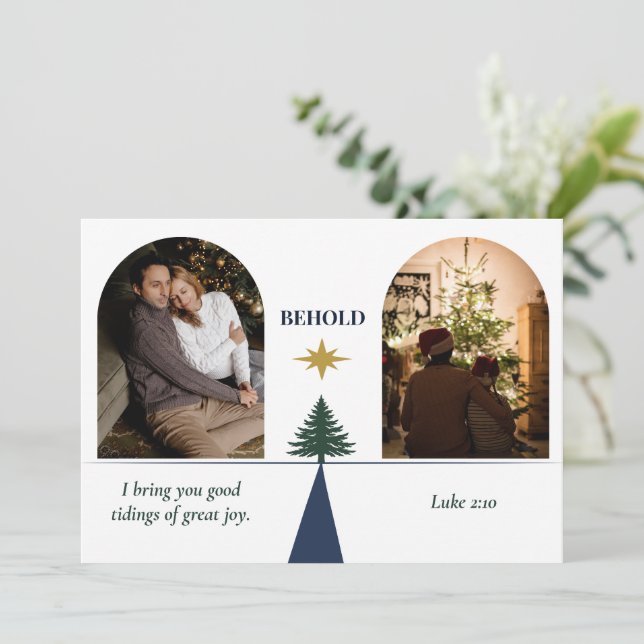 Stern von Bethlehem Religiös Zwei Foto Weihnachten (Stehend Vorderseite)