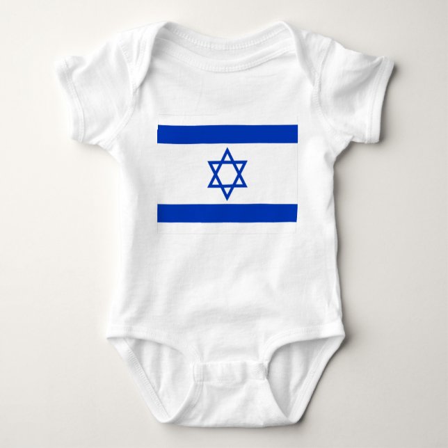 Stern von David, Israel Flag, jüdisch Baby Strampler (Vorderseite)