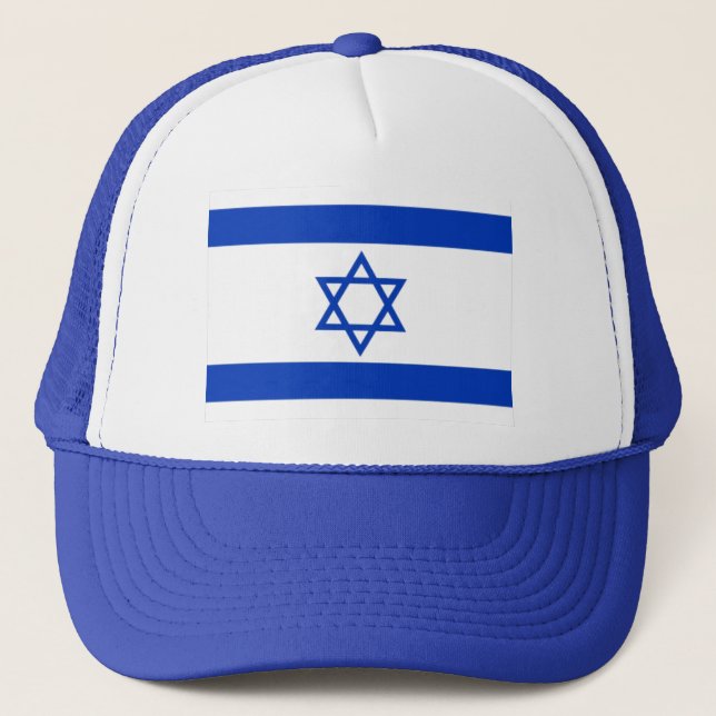 Stern von David, Israel Flag, jüdisches Ball Cap Truckerkappe (Vorderseite)