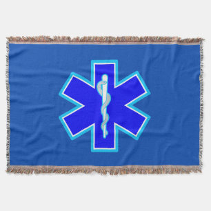 Stern von Leben-Sanitäter-Symbol EMS-Blau Decke