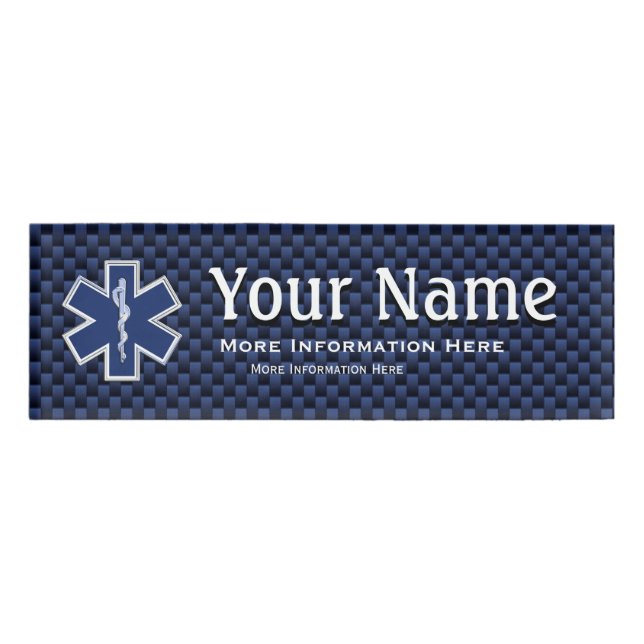 Stern von Leben-Sanitäterentwurf EMS-Umbau auf Namenschild (Vorderseite)