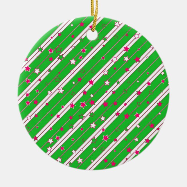 Stern-Weihnachtsdesign Keramik Ornament (Vorne)