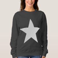 Stern (weiß)/das Sweatshirt der Frauen