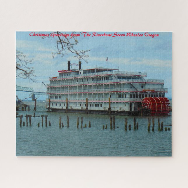 Stern Wheeler Oregon. Weihnachtsgrüße Puzzle (Horizontal)