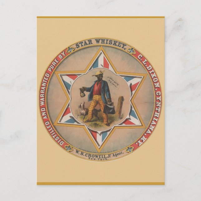 Stern Whiskey destilliert und garantiert rein Postkarte (Vorderseite)