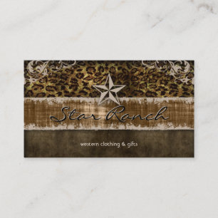 Stern Wildleder Visitenkarte Gold Leopard H