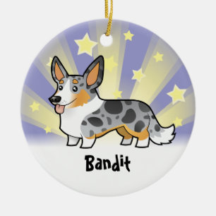 Stern-Wolljacken-WaliserCorgi (addieren Sie Keramik Ornament