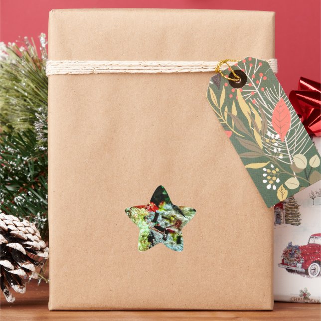 Sternaufkleber weiß strukturiert gerecycelt Stern-Aufkleber (Feiertag)