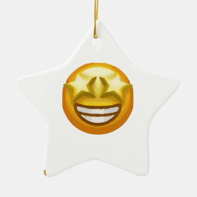 Sternaugen Emoji Keramikornament (Vorne)