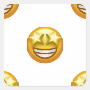 Sternaugen Emoji Quadratischer Aufkleber