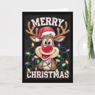 Sternäugiges Frohe Weihnachten Rentier Lustiges De Karte