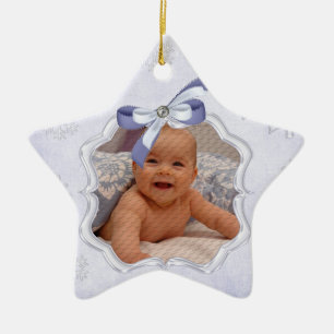Sternbaby erste WeihnachtsFoto Verzierungen Keramik Ornament
