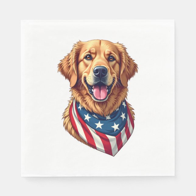 Sternbesäter Golden Retriever Vintage T-Shirt 4 Serviette (Vorderseite)
