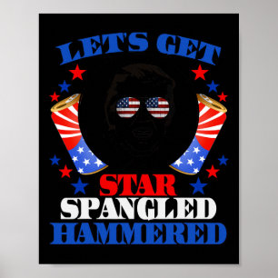 Sternbespannter Gehämmerter Lustiger Donald Trump Poster
