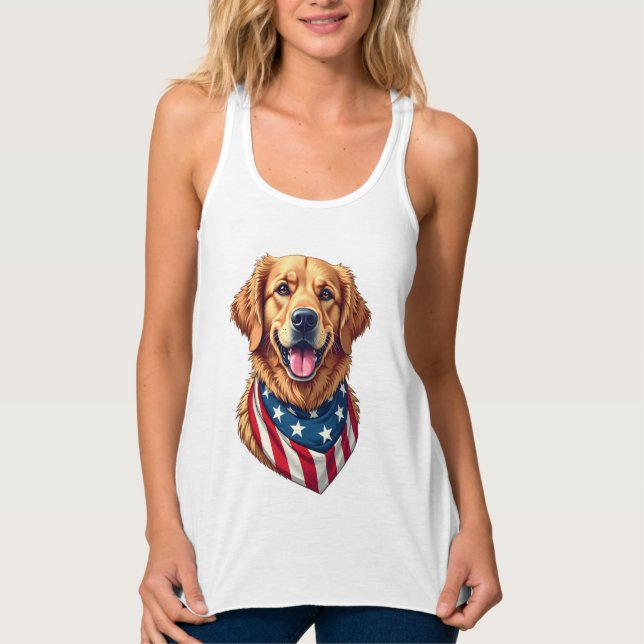 Sternbespannter Golden Retriever Vintage T-Shirt 4 Tank Top (Vorderseite)