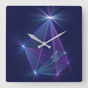 Sternbild, abstrakte Fantasy-Fraktalkunst Quadratische Wanduhr