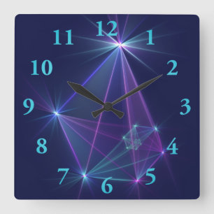 Sternbild, abstrakte Fantasy-Fraktalkunst Quadratische Wanduhr