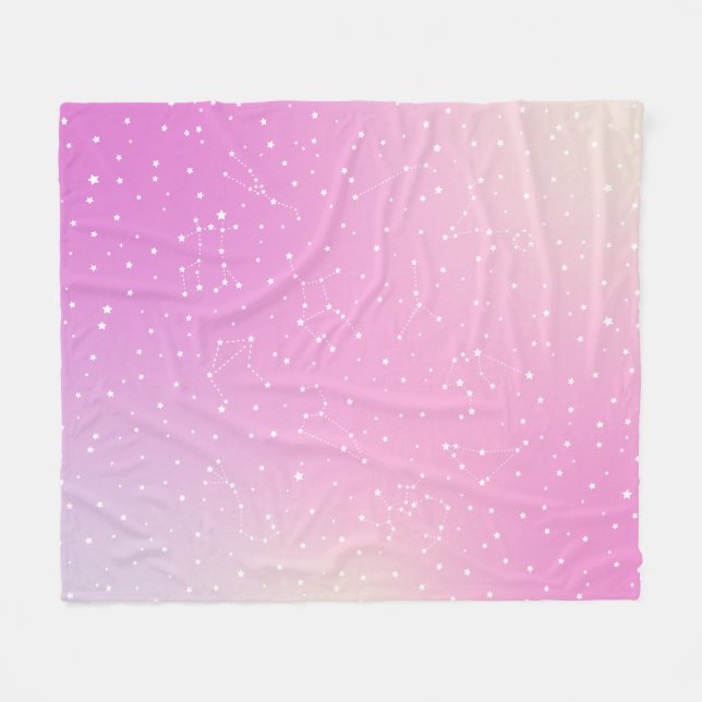 Sternbild Astrologie Rosa Sternenkonstellation Fleecedecke (Vorderseite (Horizontal))