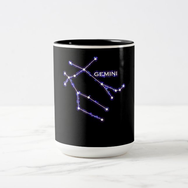 Sternbild - Astrologie Zodiac Gemini Zweifarbige Tasse (Mittel)