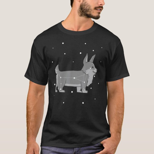 Sternbild Corgi Hund T-Shirt (Vorderseite)