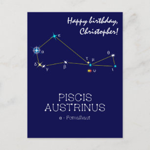 Sternbild des südlichen Himmels Piscis Austrinus Postkarte