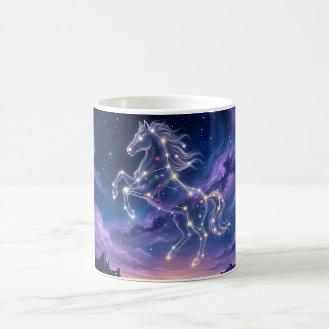 Sternbild des Tapferen Rosses Kaffeetasse (Mittel)