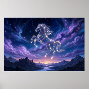 Sternbild des Tapferen Rosses Poster