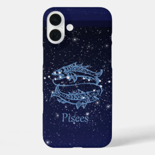 Sternbild Fische und Tierkreiszeichen mit Sternen iPhone 16 Plus Hülle