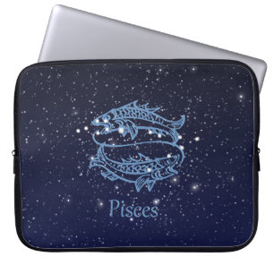 Sternbild Fische und Tierkreiszeichen mit Sternen Laptopschutzhülle