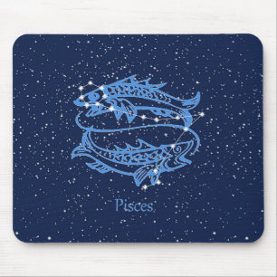 Sternbild Fische und Tierkreiszeichen mit Sternen Mousepad