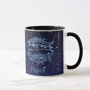 Sternbild Fische und Tierkreiszeichen mit Sternen Tasse
