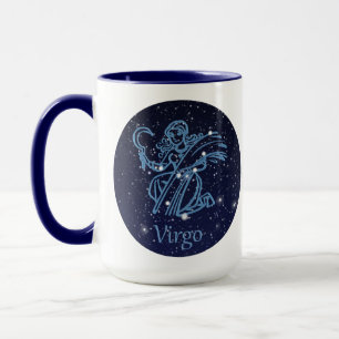 Sternbild Jungfrau und Tierkreiszeichen mit Sterne Tasse